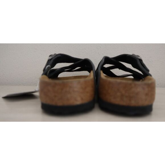 Birkenstock 1017465 Men's Sz 45 US 12 Old Black Lugano Waxy Leather Sandals - Picture 3 of 14